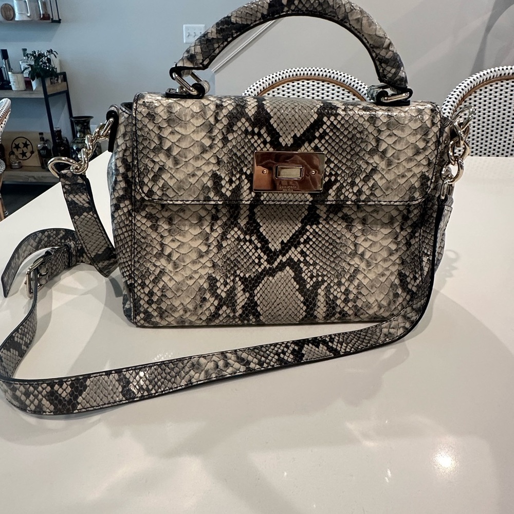 Kate Spade Black and Gray Snake Print Bag (CARLISLE LITTLE NADINE)